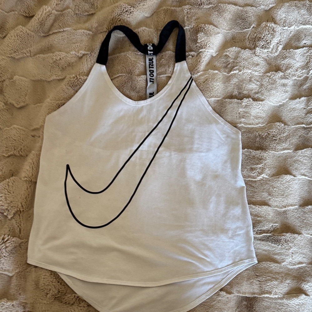 Nike Women's Black and White Tank Top